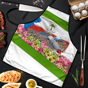 Equatorial Guinea Independence Day Parrot Apron Patriotic Flag Coat Of Arms Tropical Floral