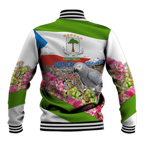 Equatorial Guinea Independence Day Parrot Baseball Jacket Patriotic Flag Coat Of Arms Tropical Floral