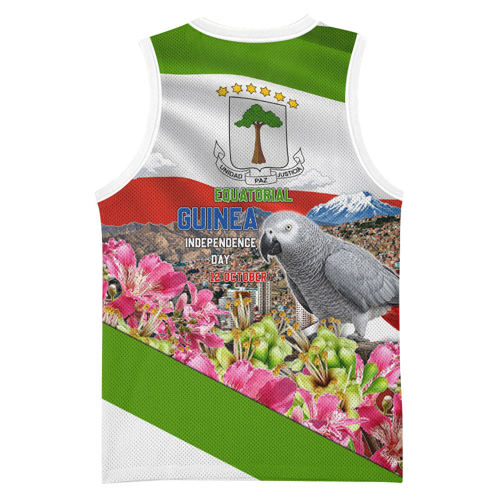 Equatorial Guinea Independence Day Parrot Basketball Jersey Patriotic Flag Coat Of Arms Tropical Floral