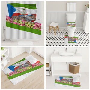 Equatorial Guinea Independence Day Parrot Bathroom Set Patriotic Flag Coat Of Arms Tropical Floral
