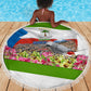 Equatorial Guinea Independence Day Parrot Beach Blanket Patriotic Flag Coat Of Arms Tropical Floral