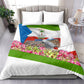 Equatorial Guinea Independence Day Parrot Bedding Set Patriotic Flag Coat Of Arms Tropical Floral