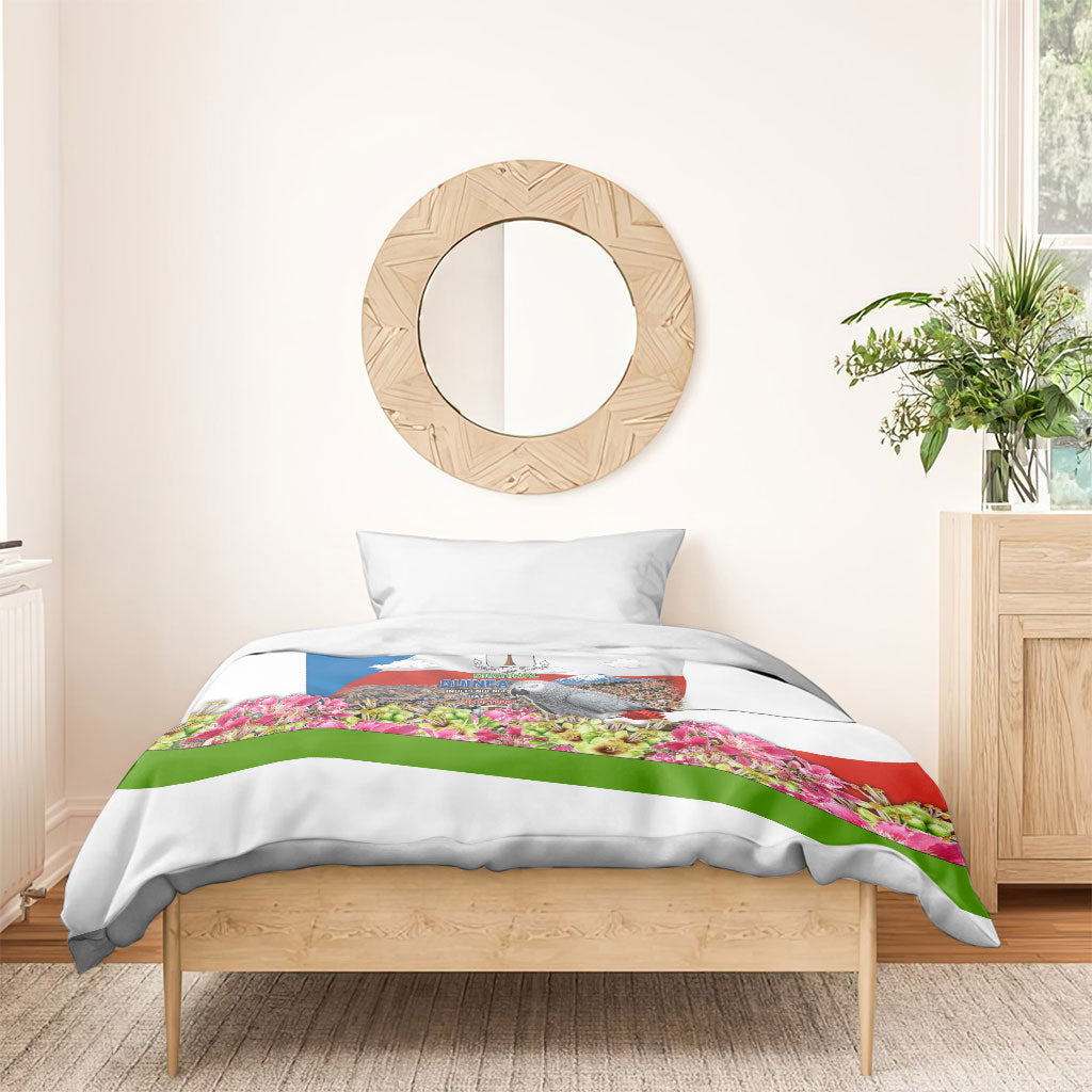 Equatorial Guinea Independence Day Parrot Bedding Set Patriotic Flag Coat Of Arms Tropical Floral