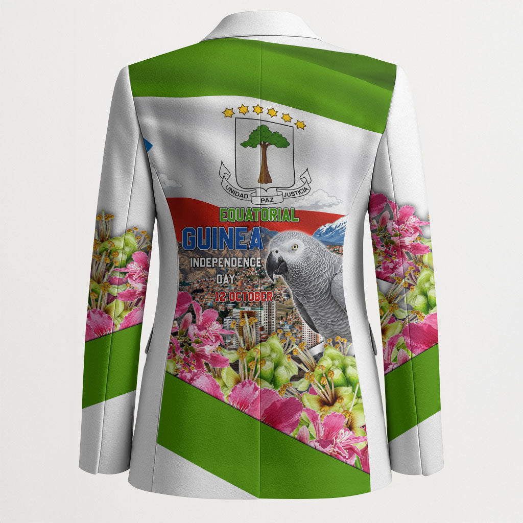 Equatorial Guinea Independence Day Parrot Blazer Patriotic Flag Coat Of Arms Tropical Floral