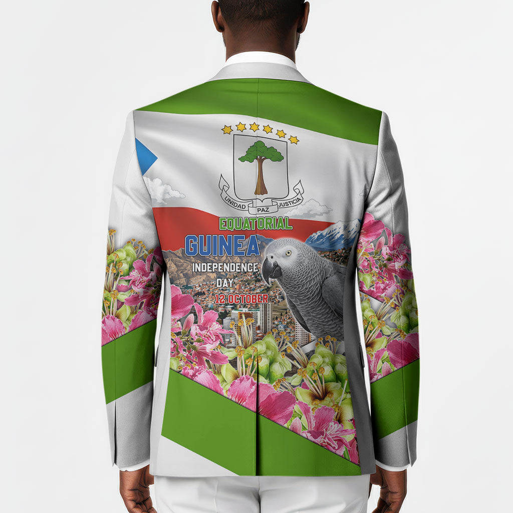 Equatorial Guinea Independence Day Parrot Blazer Patriotic Flag Coat Of Arms Tropical Floral