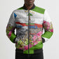 Equatorial Guinea Independence Day Parrot Bomber Puffer Jacket Patriotic Flag Coat Of Arms Tropical Floral