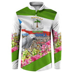 Equatorial Guinea Independence Day Parrot Button Sweatshirt Patriotic Flag Coat Of Arms Tropical Floral