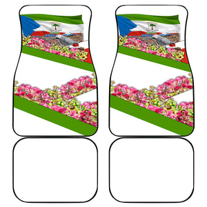 Equatorial Guinea Independence Day Parrot Car Mats Patriotic Flag Coat Of Arms Tropical Floral