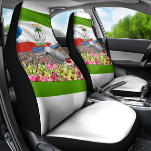 Equatorial Guinea Independence Day Parrot Car Seat Cover Patriotic Flag Coat Of Arms Tropical Floral