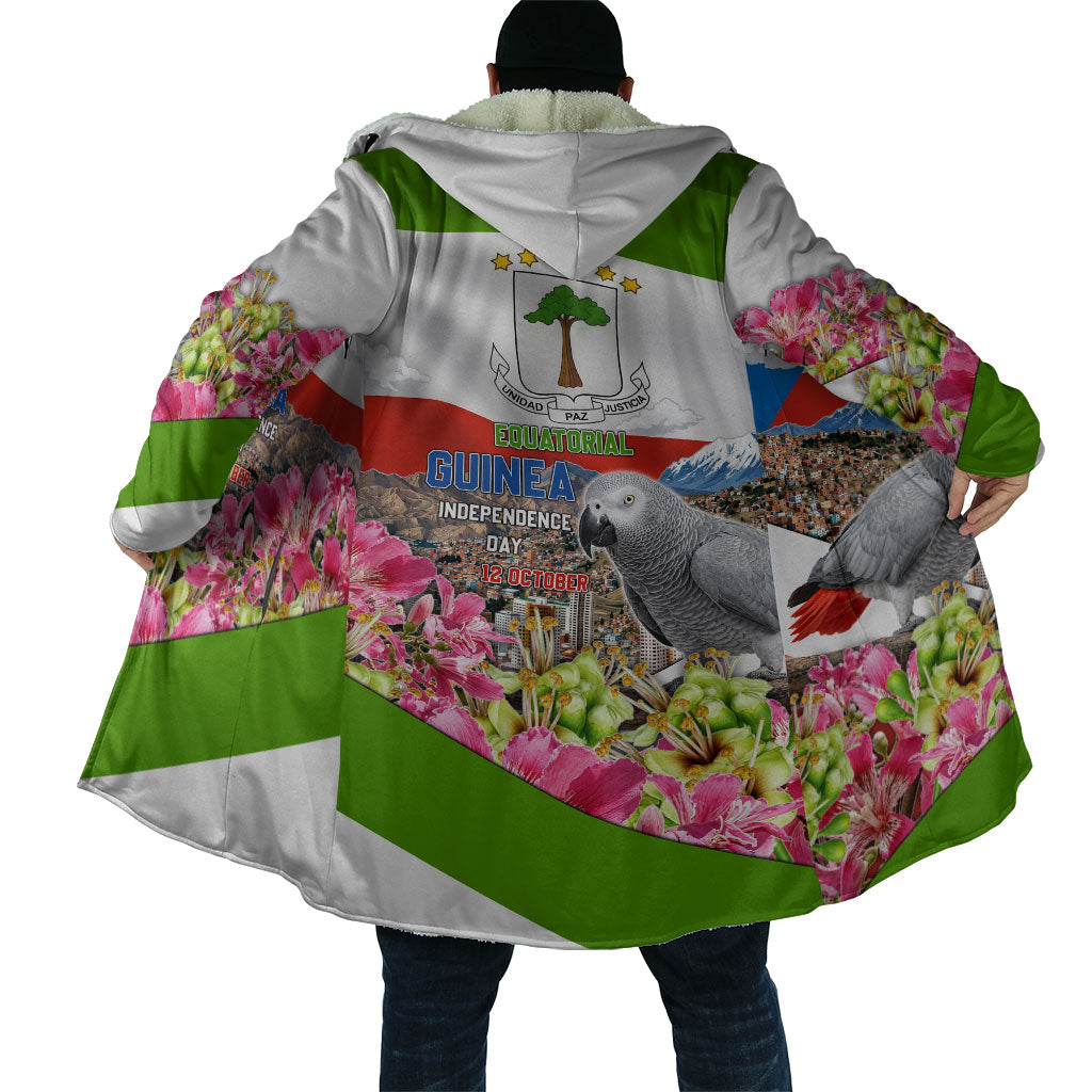 Equatorial Guinea Independence Day Parrot Cloak Patriotic Flag Coat Of Arms Tropical Floral