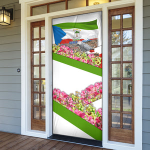 Equatorial Guinea Independence Day Parrot Door Cover Patriotic Flag Coat Of Arms Tropical Floral