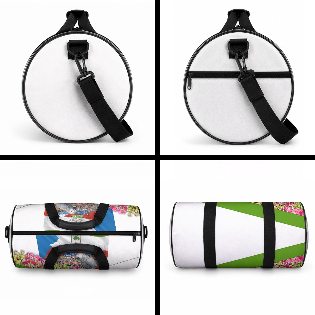 Equatorial Guinea Independence Day Parrot Duffle Bag Patriotic Flag Coat Of Arms Tropical Floral