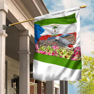 Equatorial Guinea Independence Day Parrot Garden Flag Patriotic Flag Coat Of Arms Tropical Floral