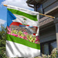 Equatorial Guinea Independence Day Parrot Garden Flag Patriotic Flag Coat Of Arms Tropical Floral