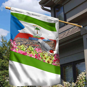 Equatorial Guinea Independence Day Parrot Garden Flag Patriotic Flag Coat Of Arms Tropical Floral