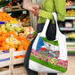 Equatorial Guinea Independence Day Parrot Grocery Bag Patriotic Flag Coat Of Arms Tropical Floral