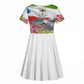 Equatorial Guinea Independence Day Parrot Kid Short Sleeve Dress Patriotic Flag Coat Of Arms Tropical Floral