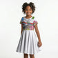 Equatorial Guinea Independence Day Parrot Kid Short Sleeve Dress Patriotic Flag Coat Of Arms Tropical Floral