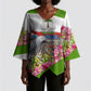 Equatorial Guinea Independence Day Parrot Kimono Sleeve Blouse Patriotic Flag Coat Of Arms Tropical Floral