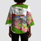 Equatorial Guinea Independence Day Parrot Kimono Sleeve Blouse Patriotic Flag Coat Of Arms Tropical Floral