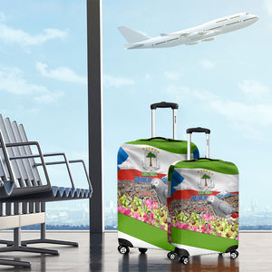 Equatorial Guinea Independence Day Parrot Luggage Cover Patriotic Flag Coat Of Arms Tropical Floral