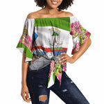 Equatorial Guinea Independence Day Parrot Off Shoulder Wrap Waist Top Patriotic Flag Coat Of Arms Tropical Floral