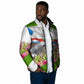 Equatorial Guinea Independence Day Parrot Padded Jacket Patriotic Flag Coat Of Arms Tropical Floral