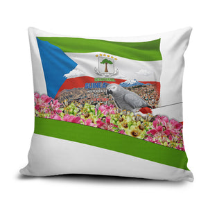 Equatorial Guinea Independence Day Parrot Pillow Cover Patriotic Flag Coat Of Arms Tropical Floral