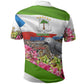Equatorial Guinea Independence Day Parrot Polo Shirt Patriotic Flag Coat Of Arms Tropical Floral