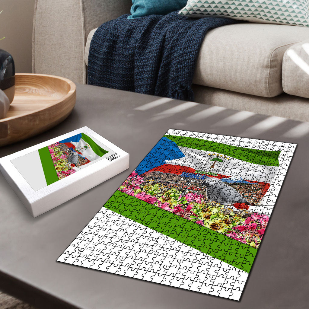 Equatorial Guinea Independence Day Parrot Puzzle Patriotic Flag Coat Of Arms Tropical Floral