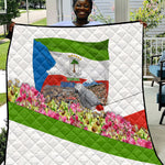 Equatorial Guinea Independence Day Parrot Quilt Patriotic Flag Coat Of Arms Tropical Floral