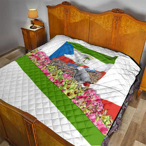 Equatorial Guinea Independence Day Parrot Quilt Patriotic Flag Coat Of Arms Tropical Floral