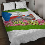 Equatorial Guinea Independence Day Parrot Quilt Bed Set Patriotic Flag Coat Of Arms Tropical Floral