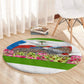 Equatorial Guinea Independence Day Parrot Round Carpet Patriotic Flag Coat Of Arms Tropical Floral