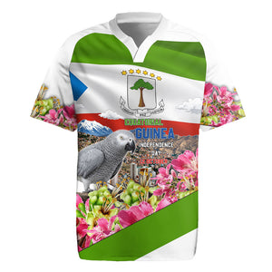 Equatorial Guinea Independence Day Parrot Rugby Jersey Patriotic Flag Coat Of Arms Tropical Floral