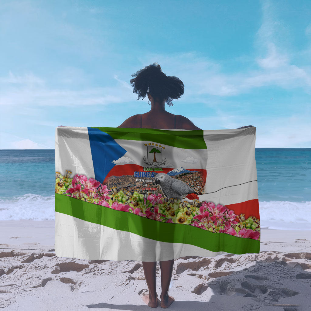 Equatorial Guinea Independence Day Parrot Sarong Patriotic Flag Coat Of Arms Tropical Floral