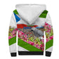 Equatorial Guinea Independence Day Parrot Sherpa Hoodie Patriotic Flag Coat Of Arms Tropical Floral