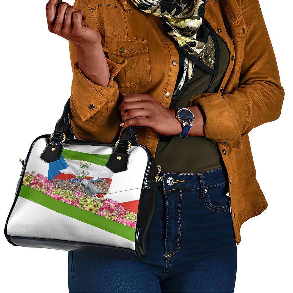 Equatorial Guinea Independence Day Parrot Shoulder Handbag Patriotic Flag Coat Of Arms Tropical Floral