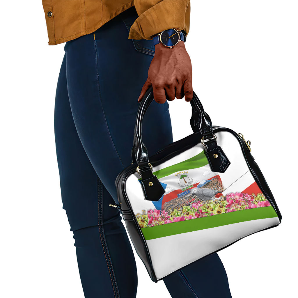 Equatorial Guinea Independence Day Parrot Shoulder Handbag Patriotic Flag Coat Of Arms Tropical Floral