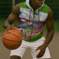 Equatorial Guinea Independence Day Parrot Sleeveless Zip Hoodie Patriotic Flag Coat Of Arms Tropical Floral