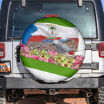 Equatorial Guinea Independence Day Parrot Spare Tire Cover Patriotic Flag Coat Of Arms Tropical Floral