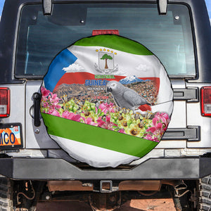 Equatorial Guinea Independence Day Parrot Spare Tire Cover Patriotic Flag Coat Of Arms Tropical Floral