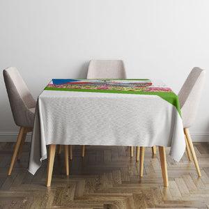 Equatorial Guinea Independence Day Parrot Tablecloth Patriotic Flag Coat Of Arms Tropical Floral