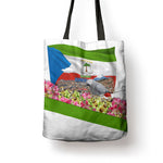 Equatorial Guinea Independence Day Parrot Tote Bag Patriotic Flag Coat Of Arms Tropical Floral
