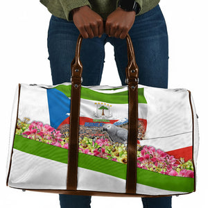 Equatorial Guinea Independence Day Parrot Travel Bag Patriotic Flag Coat Of Arms Tropical Floral