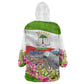 Equatorial Guinea Independence Day Parrot Wearable Blanket Hoodie Patriotic Flag Coat Of Arms Tropical Floral