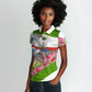 Equatorial Guinea Independence Day Parrot Women Polo Shirt Patriotic Flag Coat Of Arms Tropical Floral