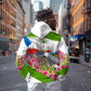 Equatorial Guinea Independence Day Parrot Zip Hoodie Patriotic Flag Coat Of Arms Tropical Floral