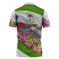 Equatorial Guinea Independence Day Parrot Zipper Polo Shirt Patriotic Flag Coat Of Arms Tropical Floral