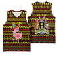 Uganda Christmas Basketball Jersey Flamingo Lights Uganda Flag and Black Red Yellow TS04